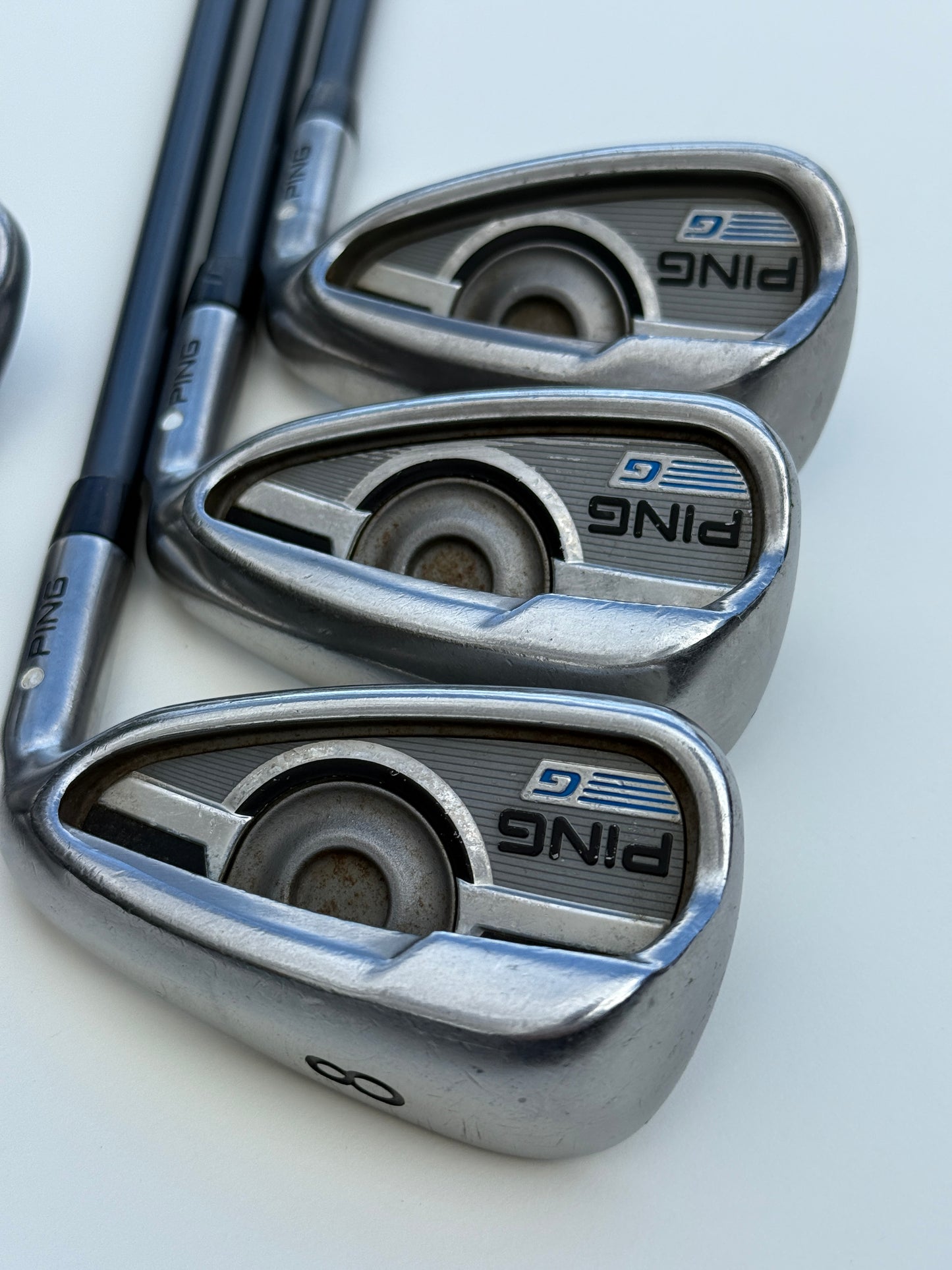 Ping G Series 5-PW Iron Set White Dot w/Regular Flex Graphite Shafts