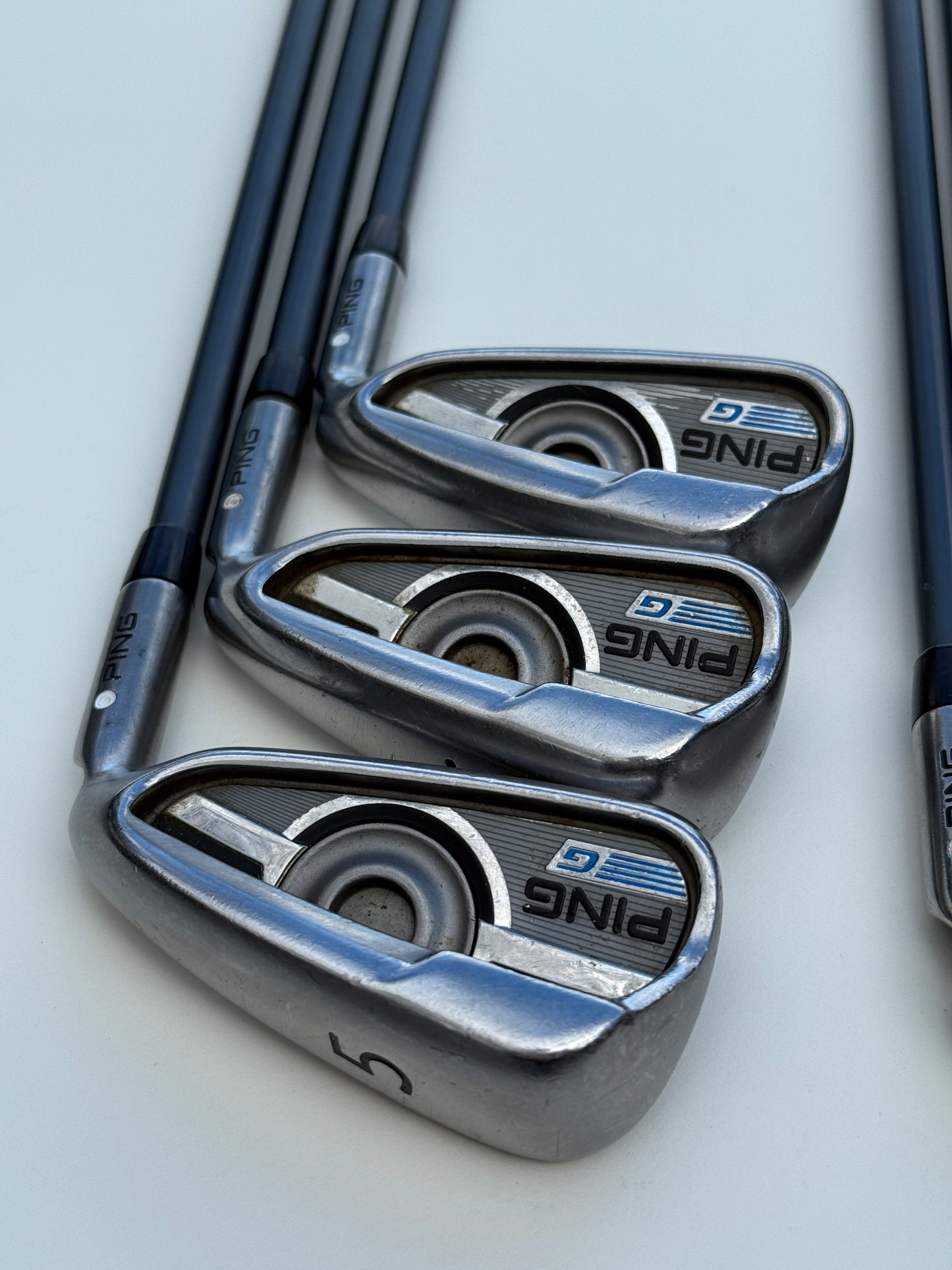 Ping G Series 5-PW Iron Set White Dot w/Regular Flex Graphite Shafts